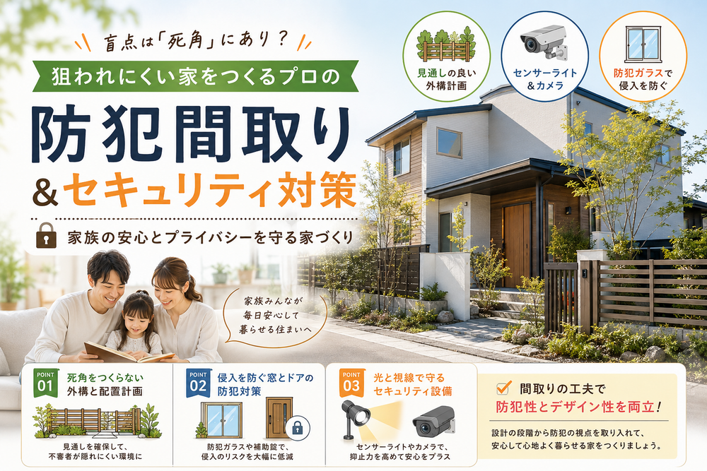 盲点は「死角」にあり？狙われにくい家をつくるプロの【防犯間取り＆セキュリティ対策】